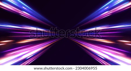 Particle motion effect vectorRed blue special effect, speed police line. Magic of moving fast lines. Laser beams, horizontal light rays. Particle motion effect. Vector