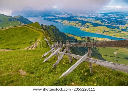 Similar – Image, Stock Photo View from Rigi Kulm Lake Lucerne and Pilatus