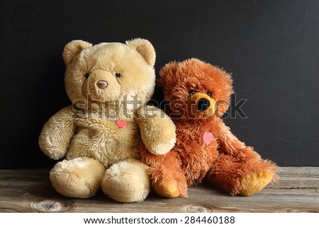 teddy bear and friend, two teddy bears, sweet bear with a heart