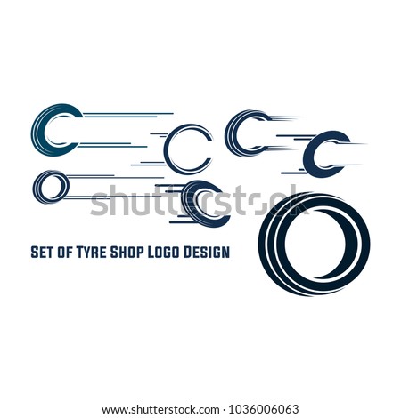 Set of tyre logo shop icons, tire icons, car tire simple icons