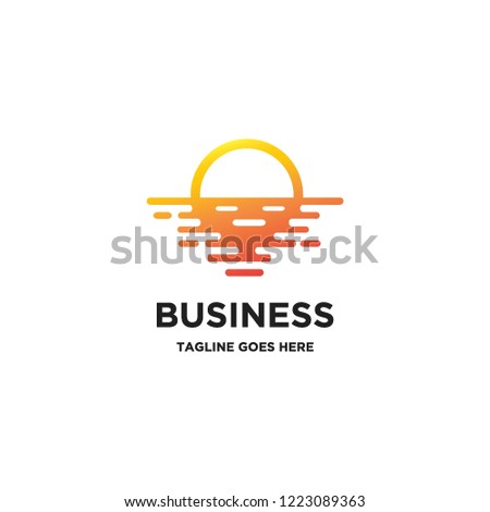 sunset logo icon vector