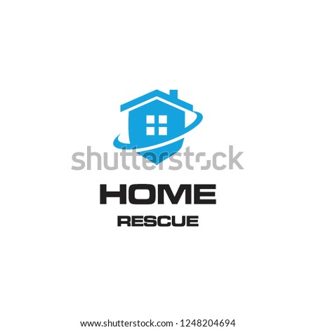 home and shield logo icon vector inspiration