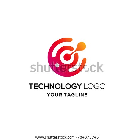 technology logo design vector template