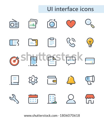 UI interface vector icons set.