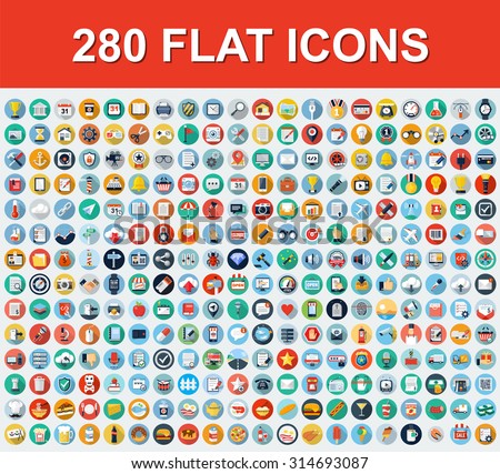 280 Universal Flat Icons