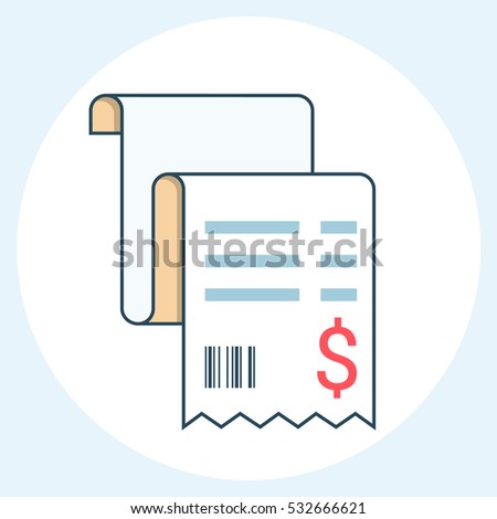 Vector sales receipt, line icon