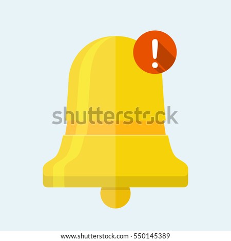 New Notification Icon. Bell flat illustration