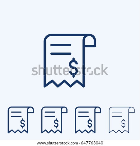 Vector Invoice, Sales receipt, line icon