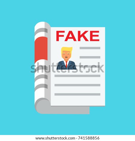 Fake news flat icon vector