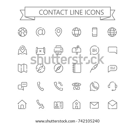 Contact line mini icons. 24x24 grid.  Dashed Line