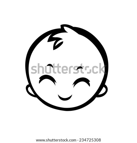 Face Baby Newborn Cute Smile - Stylized Art For Logos, Signs, Icons And ...