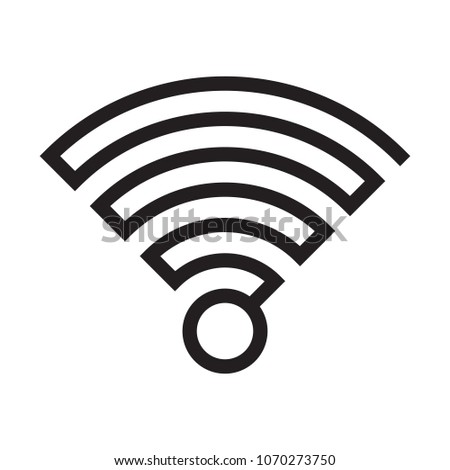 Vector simple black wifi icon made of one line on white background