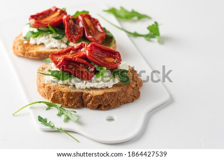 Similar – Foto Bild Ciabatta mit Tomaten, Käse und Basilikum