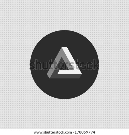 Triangle simple illusion logo. Penrose triangle icon. Impossible object. Vector.