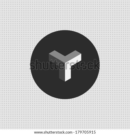 Minimal geometric sign. Vector icon. Simple design illustration. Black and white concept. Simple dots pattern. Use for wallpaper, pattern fills, web page background, surface textures. Easy to edit. 