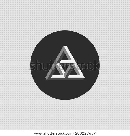 Triangle impossible icon. Penrose symbol. Minimal icon, with seamless dots pattern. Easy to edit. Vector illustration - EPS10.