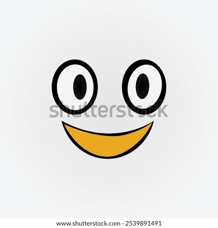 A simple vector illustration featuring a smiling eye and mouth design. Ideal for icons, emojis, and playful graphics, adding a cheerful and friendly touch to visuals.