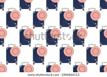 Luggage seamless pattern background. Seamless pattern background with flat luggage icon