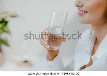 Similar – Woman in water in beautiful landscape