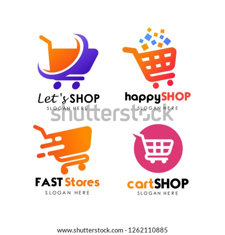 shopping logo design vector