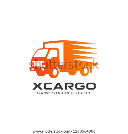 cargo delivery services logo design. fast truck vector icon design element