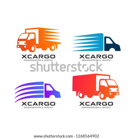 cargo delivery services logo design. delivery truck vector icon design element