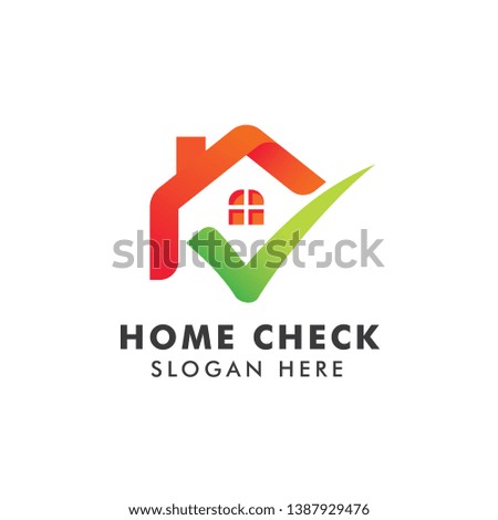 Home Logo Template with check mark. Logo for real estate agency. check home icon symbol designs