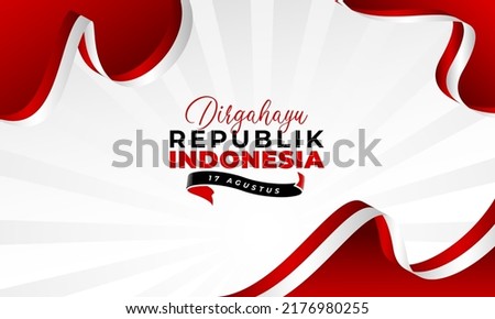 Happy Indonesia independence day background banner design.