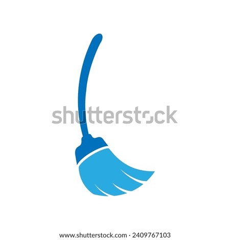 Broom vector icon illustration. Broom cleaning logo