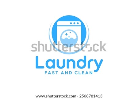 Laundry logo design template. Washing machine icon for laundry service business logo