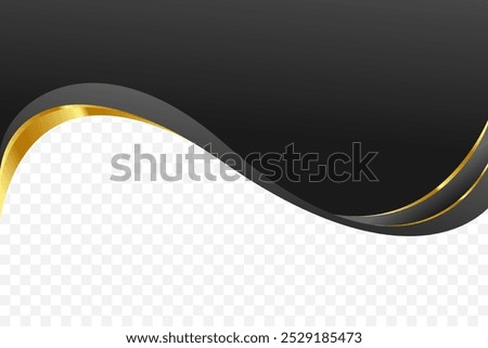 Decorative vector background border in Black and gold for headers and footers.