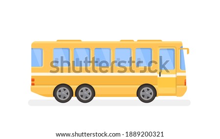 City Bus Vector Illustration In Modern Flat Style 