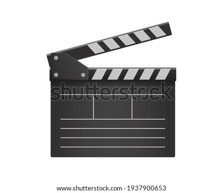 Movie clapper illustration on white background