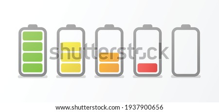 Battery charging charge indicator icon. level battery energy.