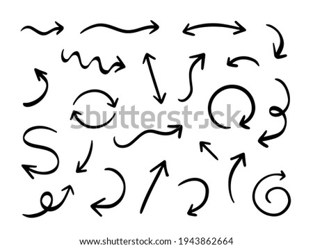 Set of hand drawn arrows