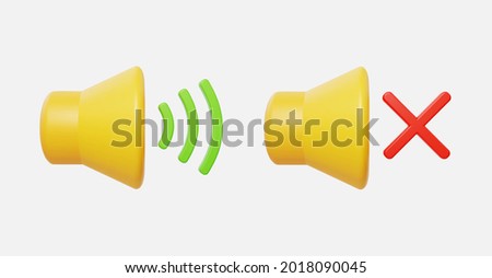 Realistic Sound vector illustration with volume sound and mute