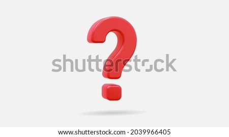 Realistic 3d Red question mark vector Illustration