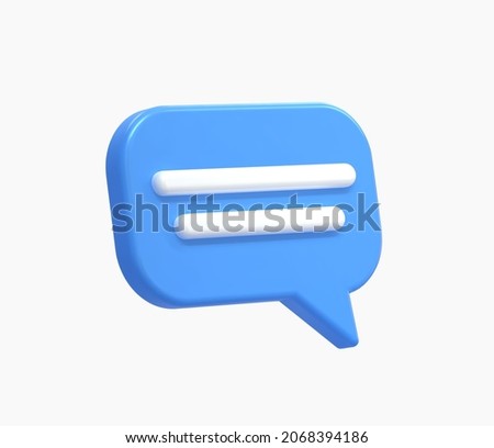 3D Realistic chat or online message vector illustration