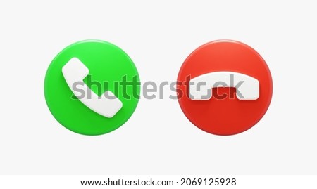 3D Realistic Phone Call button Vector Illustration.