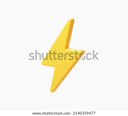 3d Realistic Lightning bolt Vector illustration