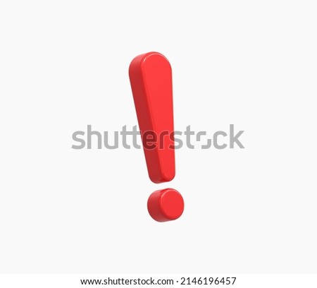 3d Realistic exclamation mark vector illustration.