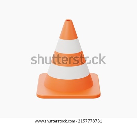 3d Realistic Traffic cone vector illustration.