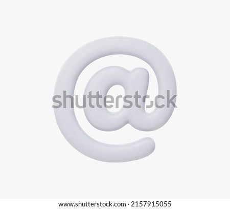 3d Realistic At Sign Icon vector illustration.