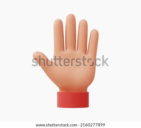 3d Realistic Open palm hand like stop vector illustration.