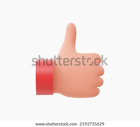 3d Realistic Thumbs up vector illustration.