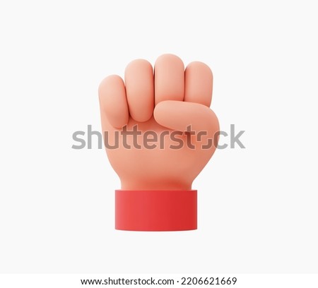 3d Realistic Hand fist up vector illustration.