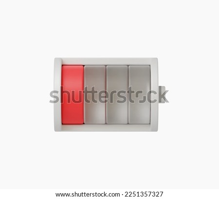 3d Realistic Battery charge level vector Illustration