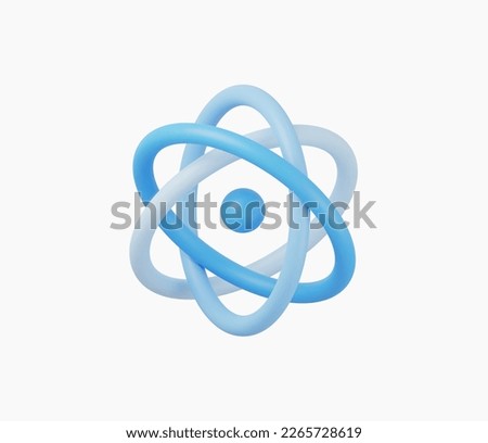 3d Realistic Atom icon vector Illustration