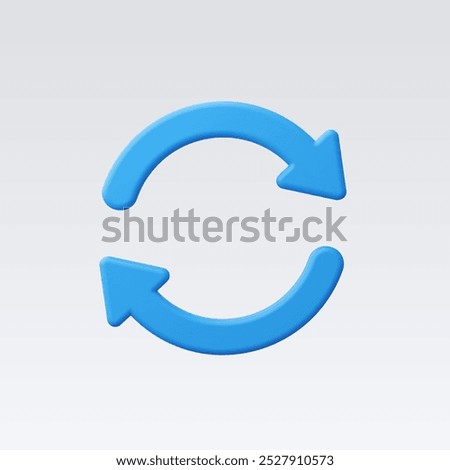 3d Realistic Arrow refresh icon reload sign Vector Illustration