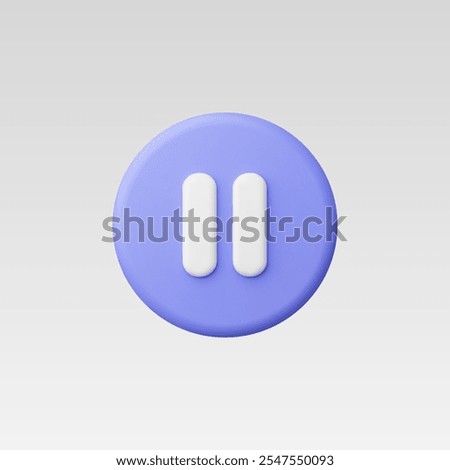 3d Realistic Pause Icon vector illustration